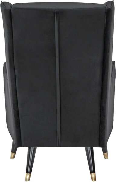Fotoliu Ziller catifea neagra 70/105/91 cm