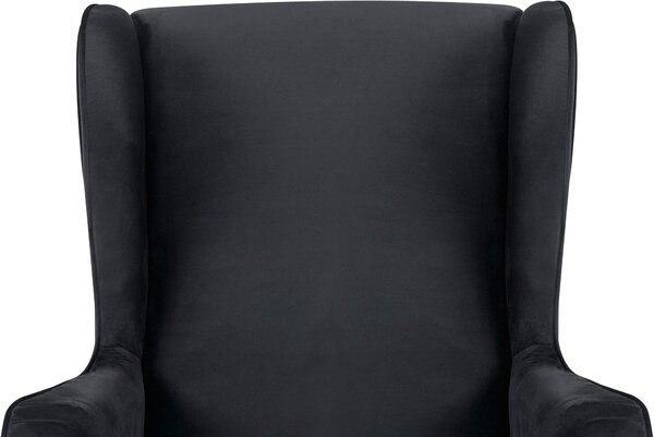 Fotoliu Ziller catifea neagra 70/105/91 cm