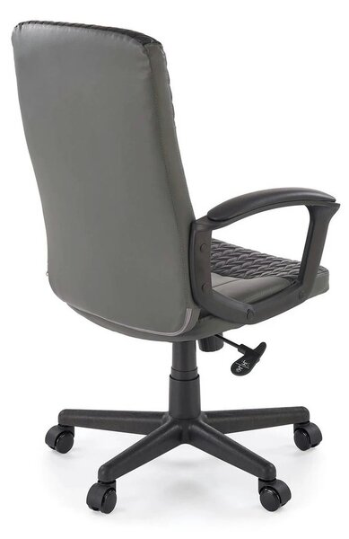 Scaun birou BJORN, negru, piele ecologica, 58x57x100/112 cm