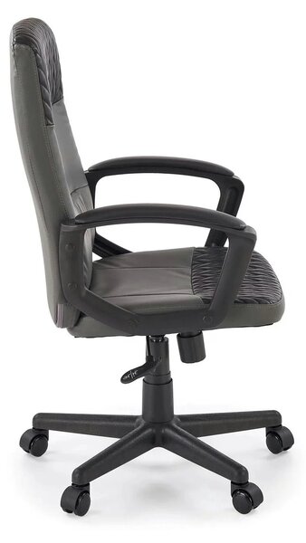 Scaun birou BJORN, negru, piele ecologica, 58x57x100/112 cm