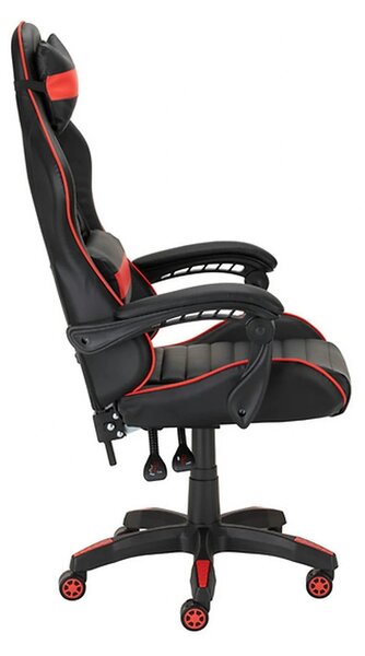 Scaun gaming X-PLAY, negru/rosu, piele ecologica, 64x65x123/132 cm
