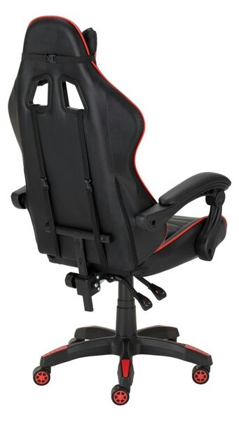 Scaun gaming X-PLAY, negru/rosu, piele ecologica, 64x65x123/132 cm