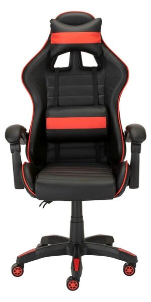 Scaun gaming X-PLAY, negru/rosu, piele ecologica, 64x65x123/132 cm