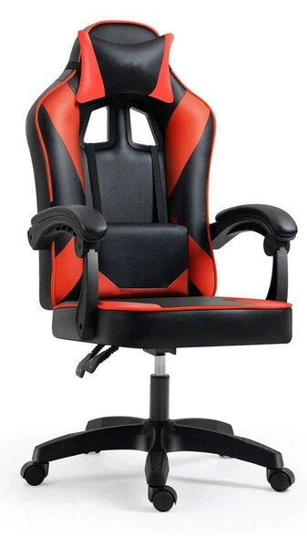 Scaun gaming IMPERIA, negru/rosu, piele ecologica/metal, 64x64x104/116