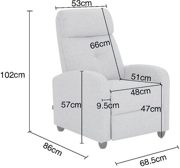 Fotoliu de relaxare Vesoul antracit 68,5/86/102 cm