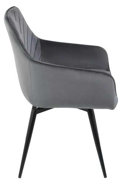Scaun SERVIO, gri - Bluvel 14, stofa catifelata/metal, 55x58x88 cm