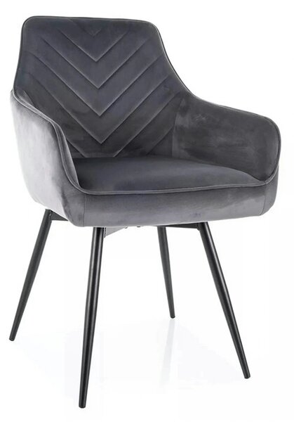 Scaun SERVIO, gri - Bluvel 14, stofa catifelata/metal, 55x58x88 cm