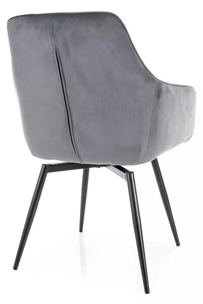 Scaun SERVIO, gri - Bluvel 14, stofa catifelata/metal, 55x58x88 cm