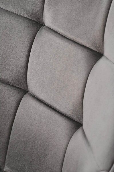 Scaun K588, gri - HLR 21, stofa catifelata/otel, 55x60x89 cm
