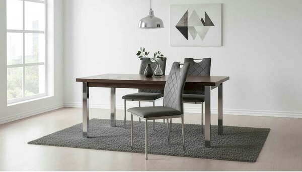 Scaun K578, gri - HLR 21/argintiu, stofa catifelata/otel, 43x53x93 cm