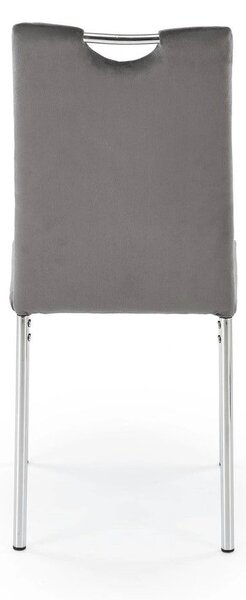 Scaun K578, gri - HLR 21/argintiu, stofa catifelata/otel, 43x53x93 cm