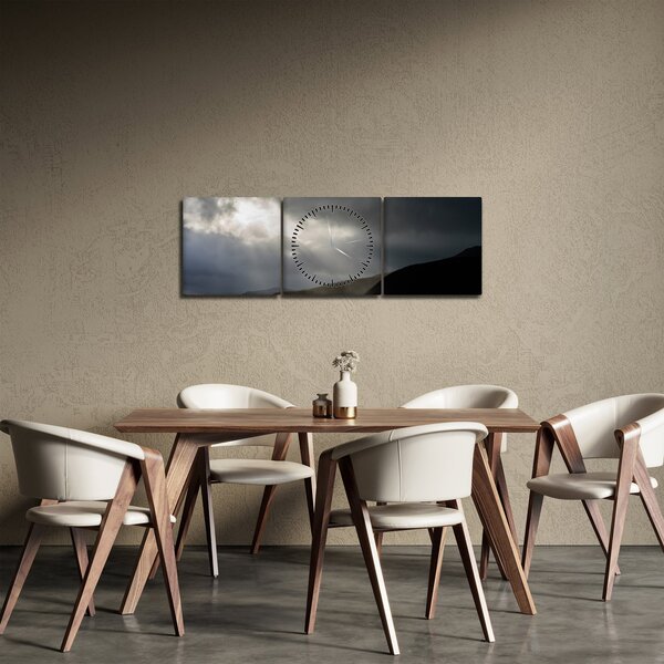 Tablou cu furtuna în apropiere (cu ceas) (90x30 cm)