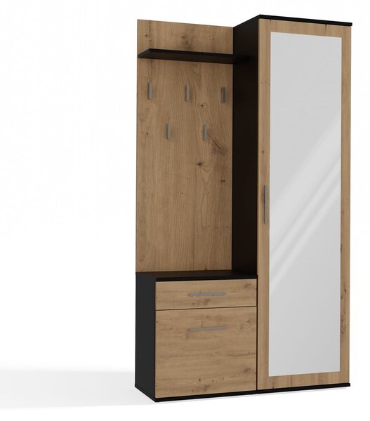 Set mobilier hol Dialogos 1 (antracit + stejar artisan) (cu oglindă). Promo -12%. 1132533
