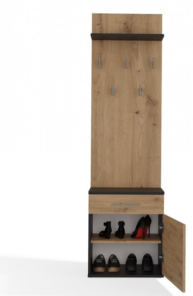 Set mobilier hol Dialogos 2 (antracit + stejar artisan). Promo -19%. 1132565