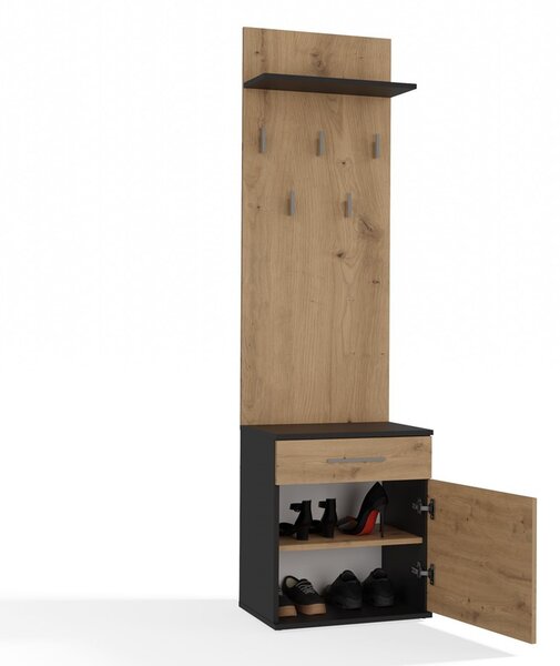 Set mobilier hol Dialogos 2 (antracit + stejar artisan). Promo -19%. 1132565
