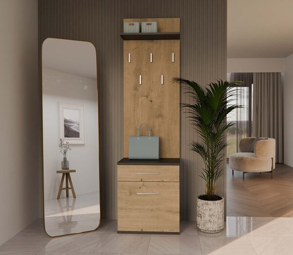 Set mobilier hol Dialogos 2 (antracit + stejar artisan). Promo -19%. 1132565