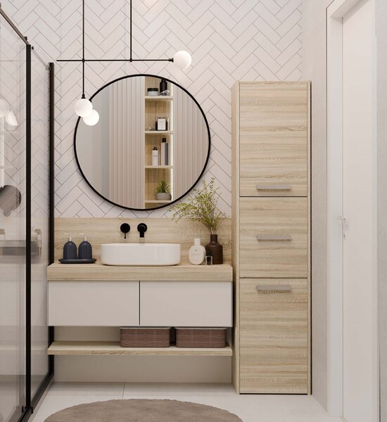 Dulap de baie Samways 4 (stejar sonoma). Promo -23%. 1132967
