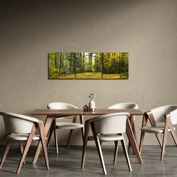 Tablou - pădurea toamna (cu ceas) (90x30 cm)