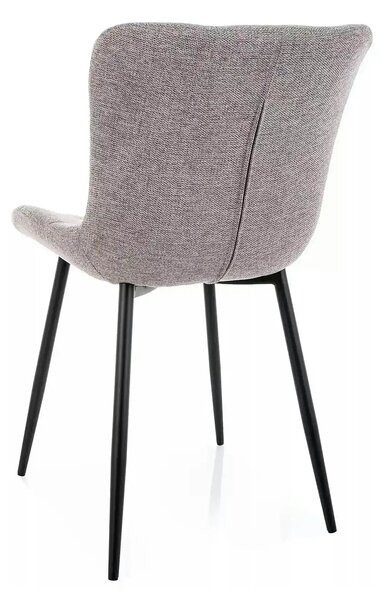 Scaun JULIA, gri/negru, stofă/metal, 47x42x82 cm