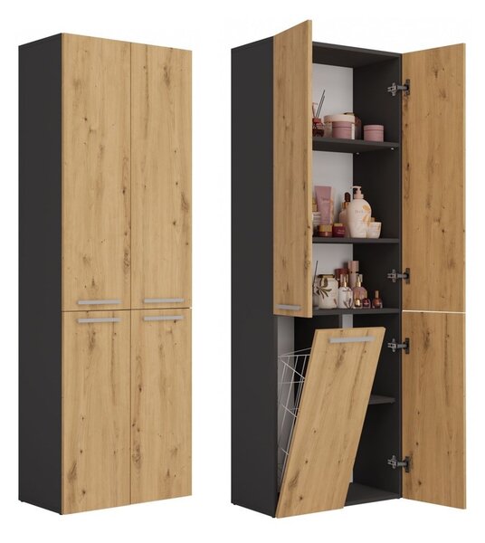 Dulap de baie Neltossa 1 (antracit + stejar artisan). Promo -19%. 1132982