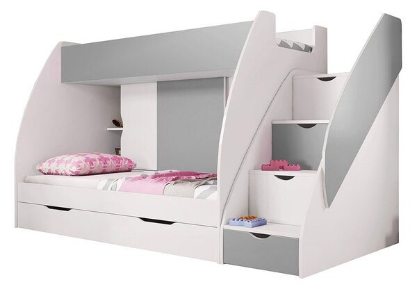 Pat supraetajat 80 cm Mareus (gri) (cu somieră). Promo -19%. 1014003