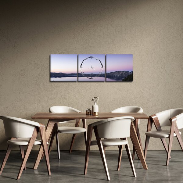Tablou cu lac (cu ceas) (90x30 cm)