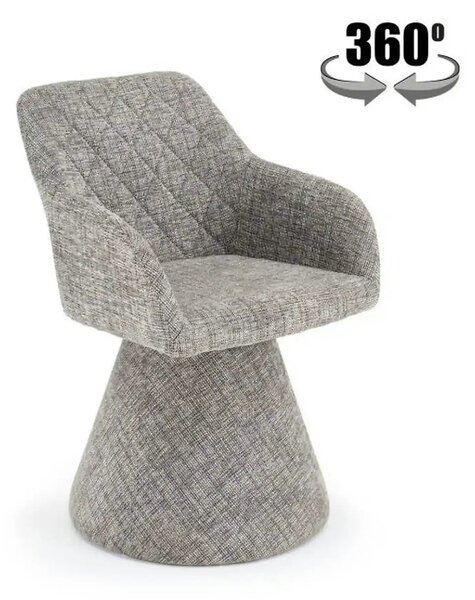 Scaun rotativ K603, stofa clasica gri, 55x55x85 cm