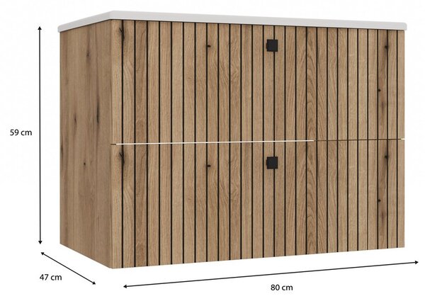 Dulap sub lavoar Terca 1 80 (stejar evoke) (cu lavoar). Promo -20%. 1133038