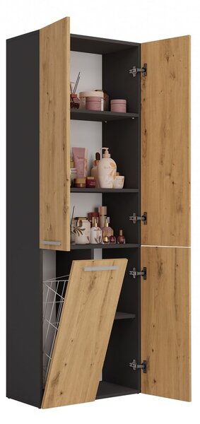 Dulap de baie Neltossa 1 (antracit + stejar artisan). Promo -19%. 1132982