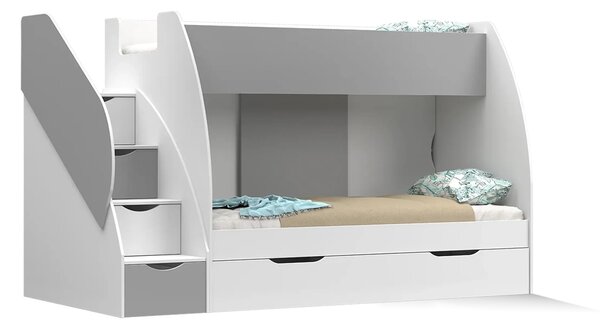 Pat supraetajat 80 cm Mareus (gri) (cu somieră). Promo -19%. 1014003
