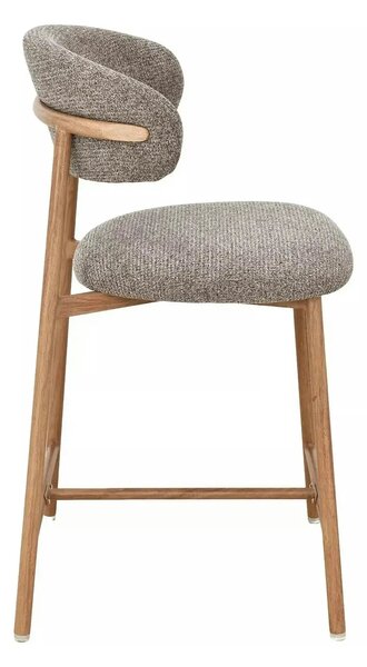Scaun bar ELTON H-2, cappuccino/stejar, stofă/metal, 43x45x91 cm