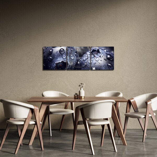 Tablou cu fructe cu picături de apă (cu ceas) (90x30 cm)