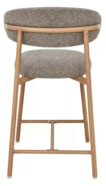 Scaun bar ELTON H-2, cappuccino/stejar, stofă/metal, 43x45x91 cm
