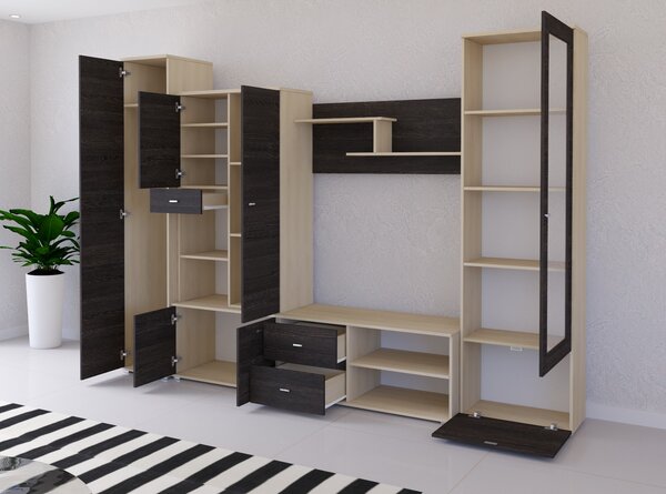 Mobilier cameră de zi Arves (jaseň + stejar canterbury). Promo -15%. 1014008