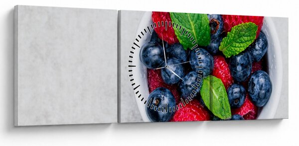 Tablou - bol cu fructe de pădure (cu ceas) (90x30 cm)