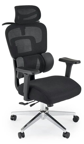 Scaun birou BOOSTER, negru/crom, material textil/plastic/metal, 67x70x