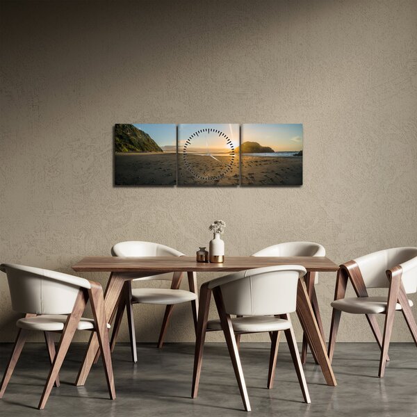 Tablou cu plaja (cu ceas) (90x30 cm)