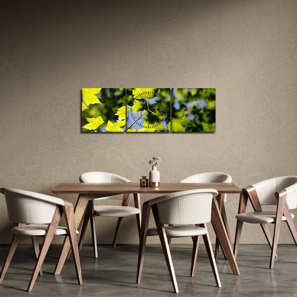Tablou - frunze de arțar (cu ceas) (90x30 cm)