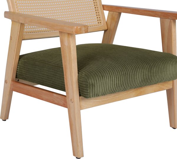 Fotoliu Villaine rattan verde 65,5/68,5/72,5 cm