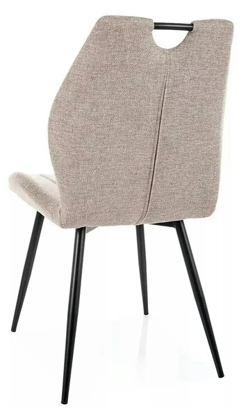 Scaun ARCO, bej deschis/negru mat, stofă/metal, 51x43x91 cm