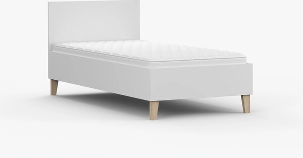 Pat de o persoană 90 cm Figu (Alb). Promo -23%. 1071586