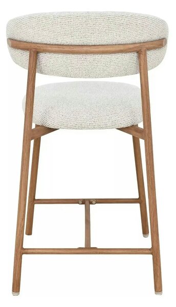 Scaun bar ELTON H-2, bej deschis/stejar, stofă/metal, 43x45x91 cm
