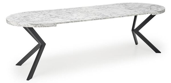 Masă de sufragerie extensibilă 100-250 cm Pepeera (marmură alb + negru) (pentru 6 8 persoane). 1049335