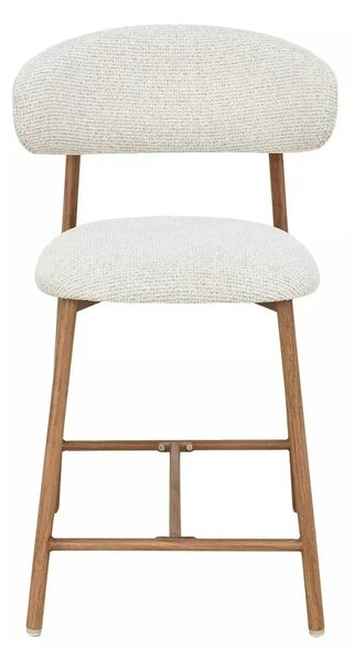 Scaun bar ELTON H-2, bej deschis/stejar, stofă/metal, 43x45x91 cm
