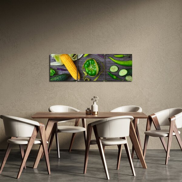 Tablou cu legume (cu ceas) (90x30 cm)