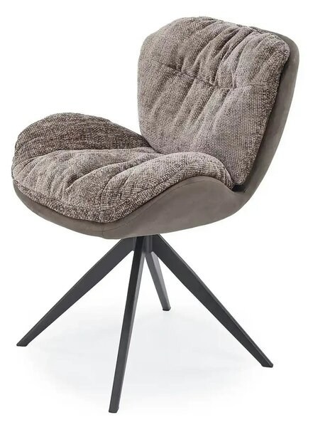 Scaun rotativ K599, gri/negru, stofa/piele ecologica/metal, 62x67x85 c