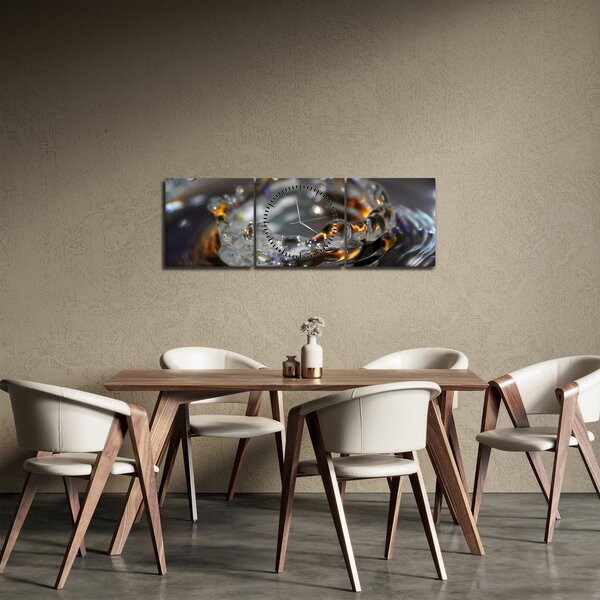 Tablou cu brățara din picături de apă (cu ceas) (90x30 cm)