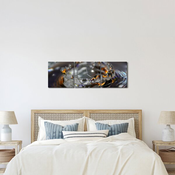 Tablou cu brățara din picături de apă (cu ceas) (90x30 cm)