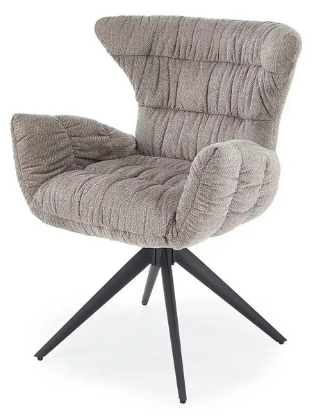 Scaun rotativ K595, gri/negru, stofa/metal, 68x66x88 cm