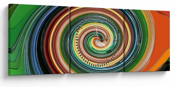 Tablou abstract - spirala colorata (cu ceas) (90x30 cm)